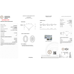 ได้รับการรับรองจาก IGI VS1 1.1 CT D สีตัดเป็นรูปไข่ต่างหูเพชรที่ปลูกในห้องปฏิบัติการ - Product Image 2