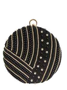 Elegante bolso de noche redondo para mujer con adornos de diamantes de imitación de diseño de carcasa dura y un mango elegante - Product Image 2