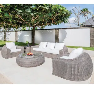Modern Style Beach Design Outdoor Aluminum Frame Sofa Set Luxury Garden Living Room Furniture