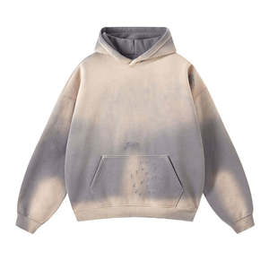 Sweat-shirt à capuche oversize unisexe en coton French Terry, effet dégradé, coupe classique, pour l'automne - Product Image 1