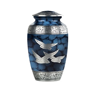 Best Quality Cremation Urn Blue <b>Stone</b> Finished Metal Keepsake Adult Urn Manufacturer at Lowest Price - Product Image 2