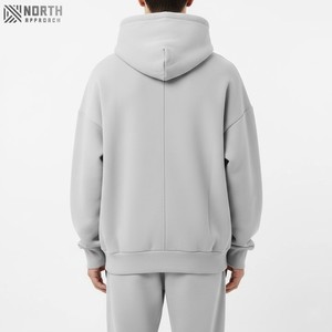 Sweat à capuche surdimensionné en éponge française Vintage personnalisé 100% coton lourd délavé à l'acide gris vieilli avec motif imprimé - Product Image 2