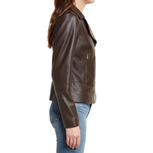 Última chaqueta 2025 nuevo estilo personalizado invierno grueso cálido abrigos bolsillo sólido Simple Zip cuero abrigo piel forro OEM transpirable - Product Image 3