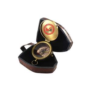 Brújula Antigua con Frase |   Brújula Magnética Náutica Funcional Vintage de Latón con Estuche de Cuero, Suministro Personalizado OEM/ODM - Product Image 1