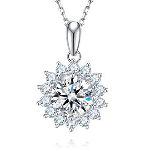 Pendant <b>Necklace</b> <b>for</b> Women, Sunflower 18K White Gold Plated Silver Diamond <b>Necklace</b> Gift <b>for</b> <b>Wife</b> Mother Her - Product Image 4