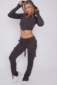 Conjunto Deportivo para Mujer, Logotipo Personalizado, Ropa Y2K, Conjunto de 2 Piezas para Ejercicio y Fitness, Leggings de Terciopelo, Ropa Deportiva de Invierno, Transpirable - Product Image 5