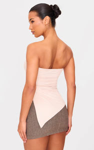 Haut bandeau en faux daim de qualité supérieure à ourlet asymétrique Vêtements de soirée pour femmes de créateur à la mode Fabrication en gros OEM - Product Image 2