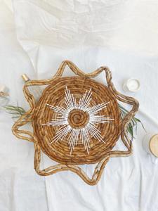 Water hyacinth embroidered in the middle Eco friendly products Made in Vietnam Table decoration Woven <b>Placemat</b> Wholesale - Product Image 4