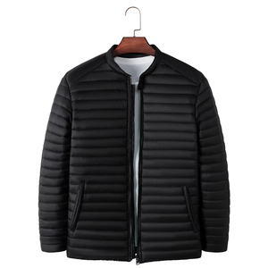 Abrigo acolchado personalizable con costuras duraderas y ligeras de invierno para hombre, prendas de vestir con cremallera informal, chaqueta Bomber a prueba de viento, venta al por mayor - Product Image 1