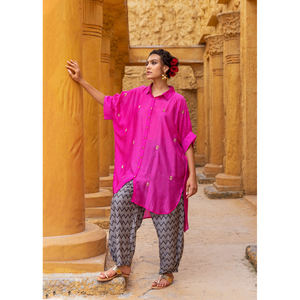 ชุดเสื้อโอเวอร์ไซส์ Aurora ผ้าโมดอลแขนยาวและกางเกง Salwar - ชุด 2 ชิ้น - Product Image 3