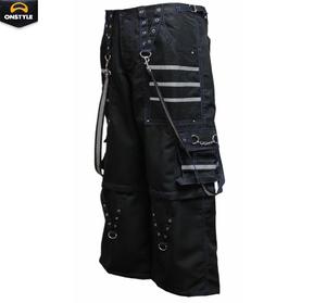 Pantalones Jogger de Hombre Estilo Punk Rock Vintage 100% Algodón Felpa con Ojales Cargo Deslavado Transpirable Casual Streetwear - Product Image 4