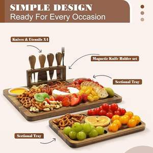 Bandeja o Plato de Servir de Bambú Ligero de Alta Calidad, Regalo Perfecto para Inauguración de Casa, Aniversario, Boda, Fiesta de Navidad - Product Image 2