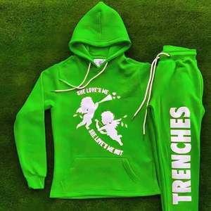 Conjunto de Sudadera con Capucha y Pantalones Deportivos de Punto de Poliéster/Algodón Sólido Personalizado OEM, de Alta Calidad, Ecológico, Estilo Vintage Desgastado - Product Image 4