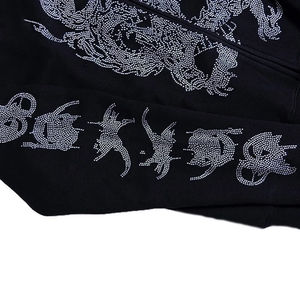 Sudadera con capucha unisex de forro polar con detalles de cristal y pedrería, ideal para la moda de invierno y suministro al por mayor. - Product Image 5