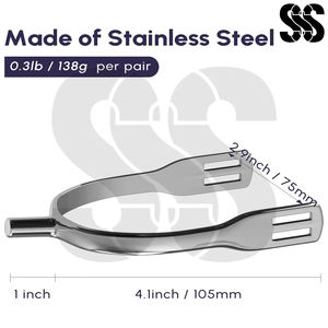 Espuelas de Equitación de Acero Inoxidable Hechas en Pakistán 2026, Duraderas y Resistentes a la Corrosión, Estilo Inglés, para Hombres y Mujeres - Product Image 2