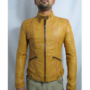 Veste en cuir de mouton véritable ciré pour femme, style motard, avec fermeture éclair, prix de gros - Product Image 4