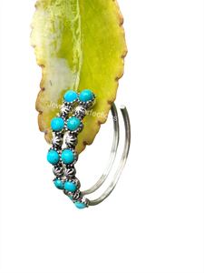 Arizona Turquoise 925 Sterling Silver Moon Shape <b>hoop</b> <b>Earrings</b> <b>Fashionable</b> Gift for Women Anniversary and Parties Jewelry - Product Image 4