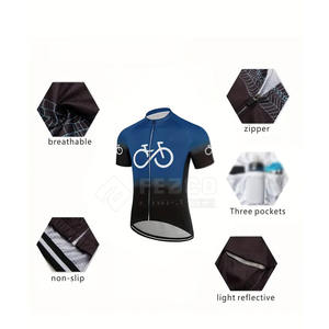 Ensembles de vêtements de cyclisme pour hommes, dernier design, impression de logo personnalisée, respirant, écologique, 100% polyester, vente en gros - Product Image 4