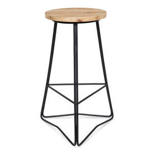 Taburete de Bar Triangular con Madera Maciza y Artesanía en Metal, Sillas para Sala de Estar, Sillas para Hotel, Silla de Bar para Bar y Otros Usos en Hoteles - Product Image 1