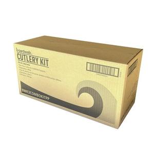 Boardwalk 6.97 Pulgadas Juego de Cubiertos Desechables de Plástico Blanco, Peso Medio, Tenedor/Cuchillo/Cuchara, Juego de 3 Piezas, 250 Unidades/Caja para Fiestas - Product Image 1