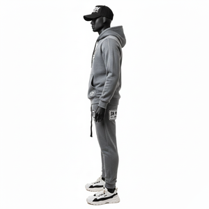 ชุดวอร์มลำลองคุณภาพสูง สไตล์สตรีทแวร์ ผ้าหนา สีซีดแบบซันเฟด ลุคซักฟอก พร้อมฮู้ดดี้และกางเกงจ็อกเกอร์ ระบายอากาศได้ดี ตกแต่งด้วยแผ่น PVC - Product Image 5