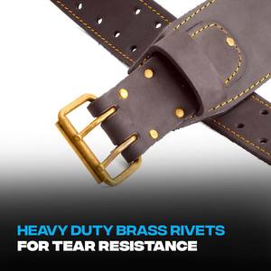High Quality Custom Made Oil <b>Tanned</b> Leather Heavy Duty Double Stitched Tool <b>Belt</b> Rivets MAKEWAY IND/OEM Brand Model MW-TBLTS007 - Product Image 3