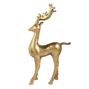 Sculpture de cheval en métal sur base en marbre Nouveau Design Bureau et table Fantaisie Abstraite en aluminium Doué Or Cheval Sculpture - Product Image 5
