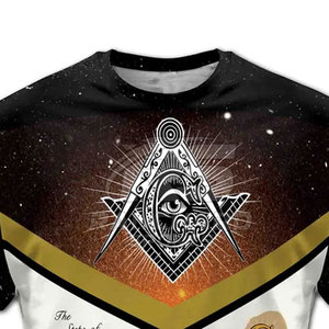 Freemason <b>Temple</b> Historic Craft Graphic Masonic Symbolic Pride T-Shirt 100% Cotton <b>Men's</b> Customizable High Quality - Product Image 4