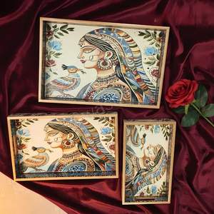 ชุดถาดเสิร์ฟไม้คุณภาพพรีเมียม 3 ชิ้น พร้อมสติกเกอร์สั่งทำพิเศษ ถาดเสิร์ฟไม้ตกแต่ง ทนทาน ราคาดีที่สุดและถูกที่สุด - Product Image 1