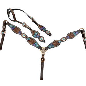 Luxury Western Headstall & Breast Collar Set Premium Horse Tack Designs Luxury Tack Set for Horse Full Draft Horse Full Set - Product Image 1