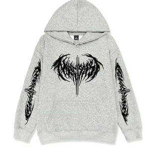 Sudadera con capucha de lana de algodón de peso pesado para hombre con estampado de logotipo personalizado - Product Image 5