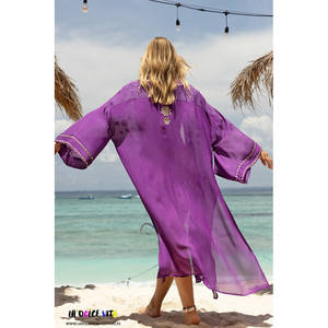 Vestido largo de satén con lentejuelas sexy para mujer, estilo A, con cuello cruzado, manga ancha y espalda descubierta, ideal para bodas, venta al por mayor de fábrica. - Product Image 2