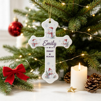 Ornement en céramique Croix Sacrée, Cadeau de Noël, Décoration à suspendre, Ornement de sapin de Noël pour Cadeau de Baptême Religieux