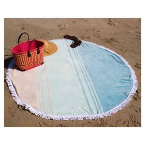 Venta al por mayor de lujo de dos tonos Mandala diseño borla 100% algodón orgánico GOTS certificado sin arena de secado rápido de alta calidad Toalla de playa - Product Image 6