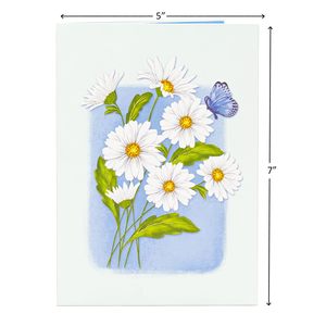 Carte de vœux 3D pop-up 5x7 pouces pour la fête des mères, découpée au laser, motif marguerite blanche et papillon, avec enveloppe, pour cadeau - Product Image 3