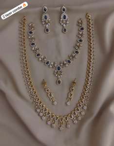 Conjunto de Collares con Acabado Mate CZ, Combo de Dos Conjuntos, Estilo Minimalista, Acabado Premium de Alta Calidad, Perfecto para Fiestas - Product Image 4