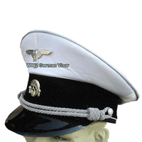Casquette à visière en laine 100% noire de haute qualité, édition limitée ZIWA INTL, style allemand de la Seconde Guerre mondiale, avec insignes allemands brodés à la main, unisexe, quatre points.