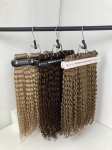 Extensiones de cabello Remy vietnamita teñido marrón oscuro Premium pelo de trama rizado profundo al por mayor - Product Image 3