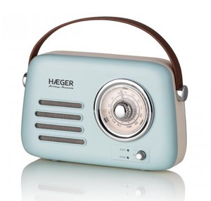 Radio Bluetooth retrò ricaricabile FM/AM AUX (Haeger RB-BLU.002A) - Product Image 1