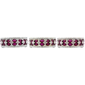 Bagues de mariage classiques en or blanc massif 18 carats avec diamants naturels et rubis, directement de l'usine chinoise, idéales pour un cadeau - Product Image 4