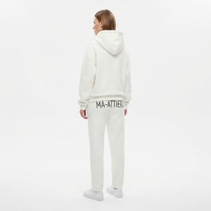 <b>Womens</b> <b>White</b> Fleece Hoodie <b>Tracksuit</b> Set Pullover Sweatshirt Jogger Pants Matching Casual Sportswear Loungewear - Product Image 2