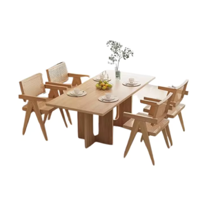 Teak <b>Wood</b> Dining Table <b>Set</b> Restaurant <b>Set</b> for <b>Garden</b> Dining and Restaurant Furniture Direct Factory From Indonesia - Product Image 5