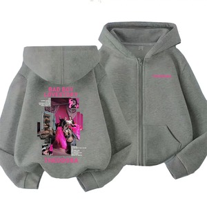 Sudadera con Capucha y Cremallera Estampada en Serigrafía para Hombre y Mujer, Sudadera con Cremallera de Moda Hip Hop, Chaqueta Vintage de Otoño Invierno, 100% Algodón de Secado Rápido - Product Image 3