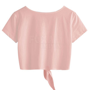 Liso Señoras Custom Printed Blank Cotton Color Crop Top Casual Classic Fit Venta al por mayor Ropa de verano - Product Image 2