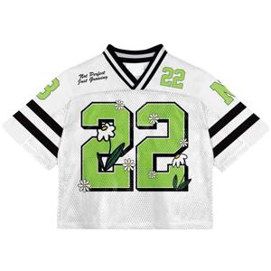 Camiseta Deportiva Holgada para Fanáticos del Fútbol Americano, Transpirable, de Malla, Corte Cuadrado, con Logotipo Personalizado - Product Image 1