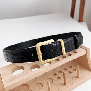 Ceinture authentique en cuir de vachette avec boucle en acier, 3,5 cm de large, double face, en cuir de vachette véritable, Edgeco International - Product Image 4