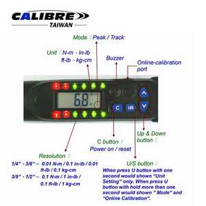 ประแจทอร์คดิจิตอลแบบคันโยกตายตัว TAIWAN CALIBRE 36T พร้อมจอ LCD ขนาด 1/4 3/8 1/2 นิ้ว สำหรับซ่อมรถยนต์ - Product Image 4