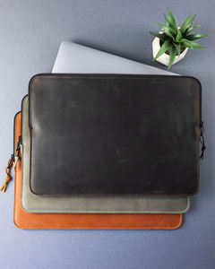 Housse en cuir véritable durable faite à la main pour ordinateur portable légère et portable de haute qualité pour le travail de bureau - Product Image 5