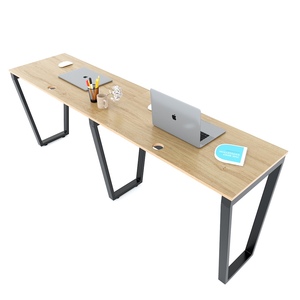 Mesa Modular Trapeze Minimalista Moderna para 2 Personas, 200x50cm, Madera Contrachapada de 18mm con Revestimiento de Melamina, Independiente, HBTC034 - Product Image 1