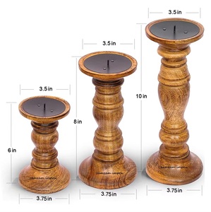 Rustic Eco-Friendly Handmade Mango <b>Wood</b> Elegant <b>Candle</b> Stand Table Centrepiece <b>Pillar</b> <b>Holder</b> Home Decoration Easter Occasions - Product Image 2
